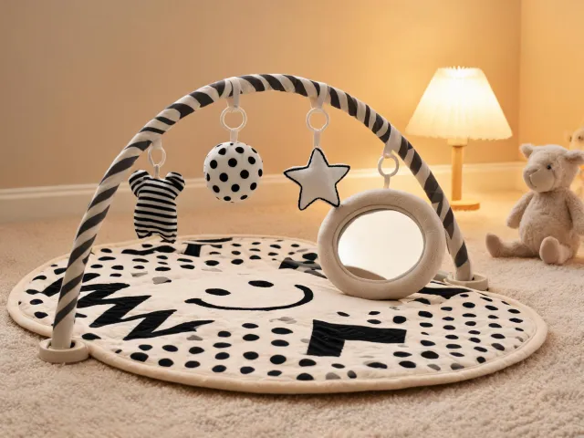 Newborn play mat and soft mirror set
