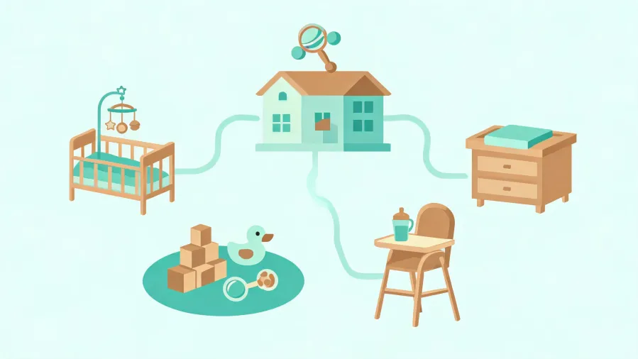 Illustrated Lamaze location map with nursery landmarks